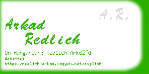 arkad redlich business card